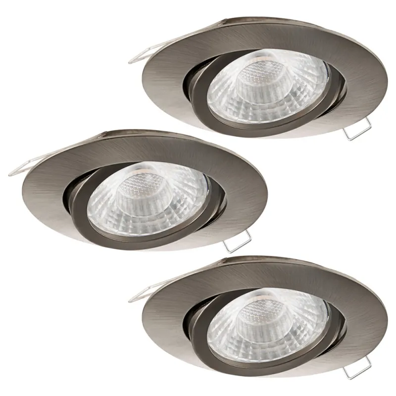 Set 3 Spoturi Incastrate Eglo Tedo 1 95359, Gu10 3X5W Ø80Mm