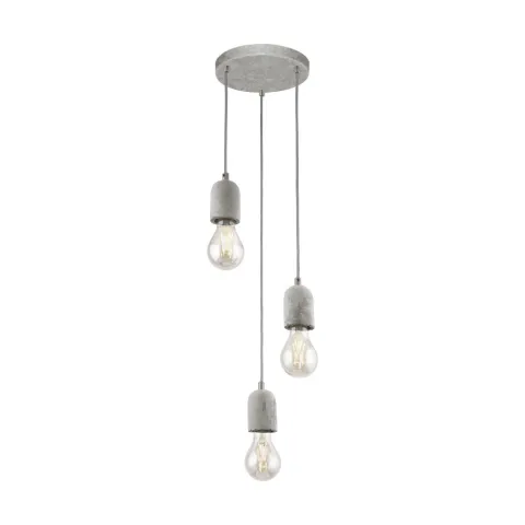 Suspensie Eglo Silvares 95523, E27 3X60W Ø250Mm, Otel, Gri
