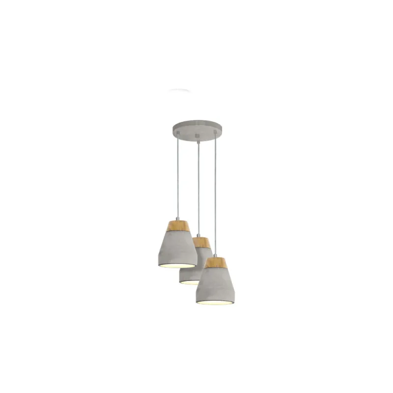 Suspensie Eglo Tarega 95526, E27 3X40W Ø250Mm, Lemn, Gri, Maro