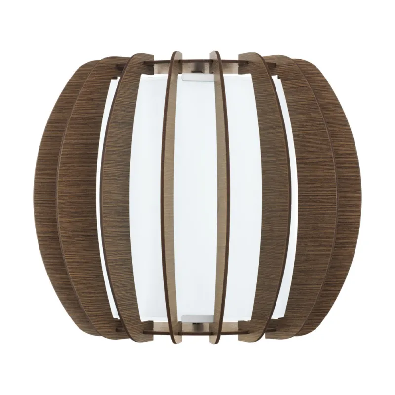 Aplica Eglo Stellato 3 95594, E27 1X60W, Sticla, Lemn, Alb