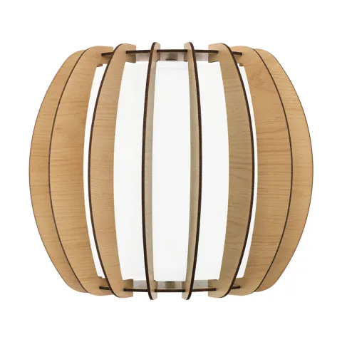 Aplica Eglo Stellato 1 95602, E27 1X60W, Sticla, Lemn, Alb