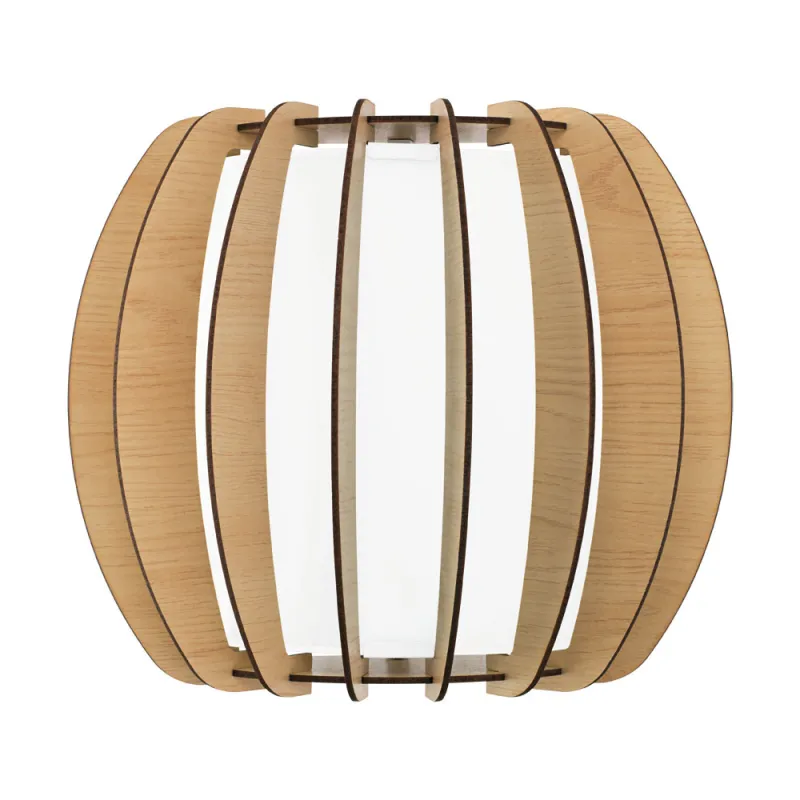 Aplica Eglo Stellato 1 95602, E27 1X60W, Sticla, Lemn, Alb