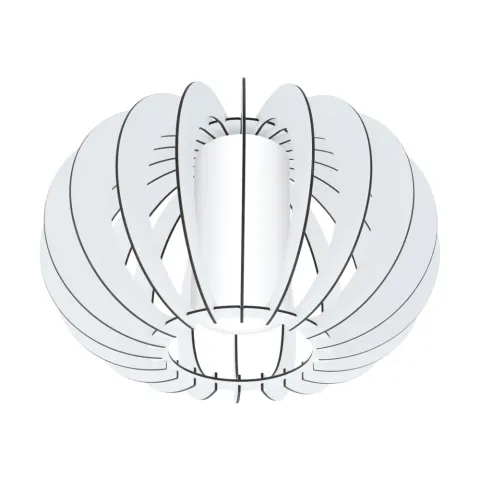 Plafoniera Eglo Stellato 2 95605, E27 1X60W Ø400Mm, Lemn, Sticla, Alb