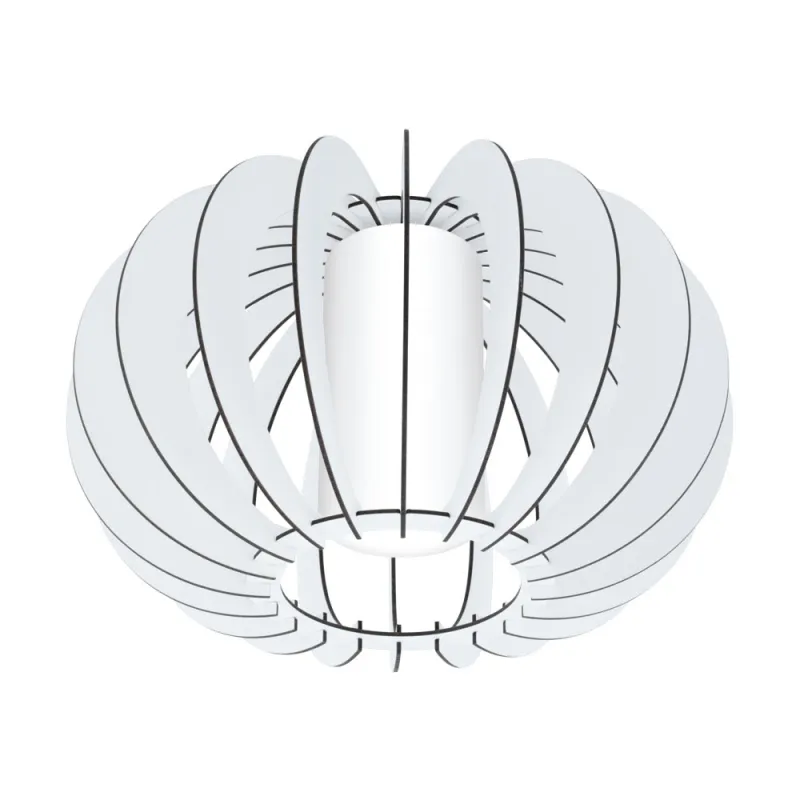 Plafoniera Eglo Stellato 2 95605, E27 1X60W Ø400Mm, Lemn, Sticla, Alb