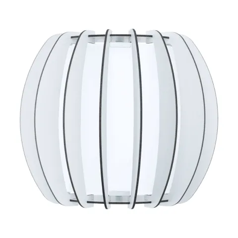 Aplica Eglo Stellato 2 95609, E27 1X60W, Sticla, Lemn, Alb
