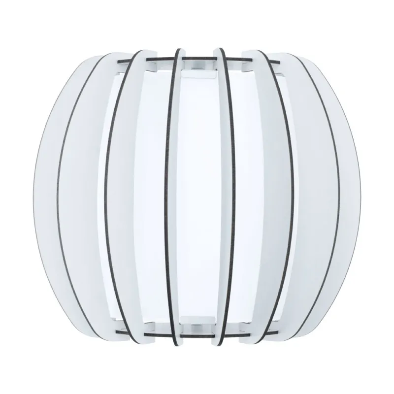Aplica Eglo Stellato 2 95609, E27 1X60W, Sticla, Lemn, Alb