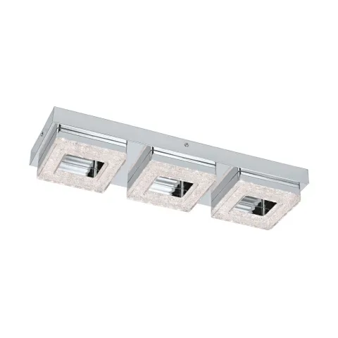 Plafoniera Eglo Fradelo 95656, Led 3X4W 1200Lm 3000K, Cristal, Crom, Transparent
