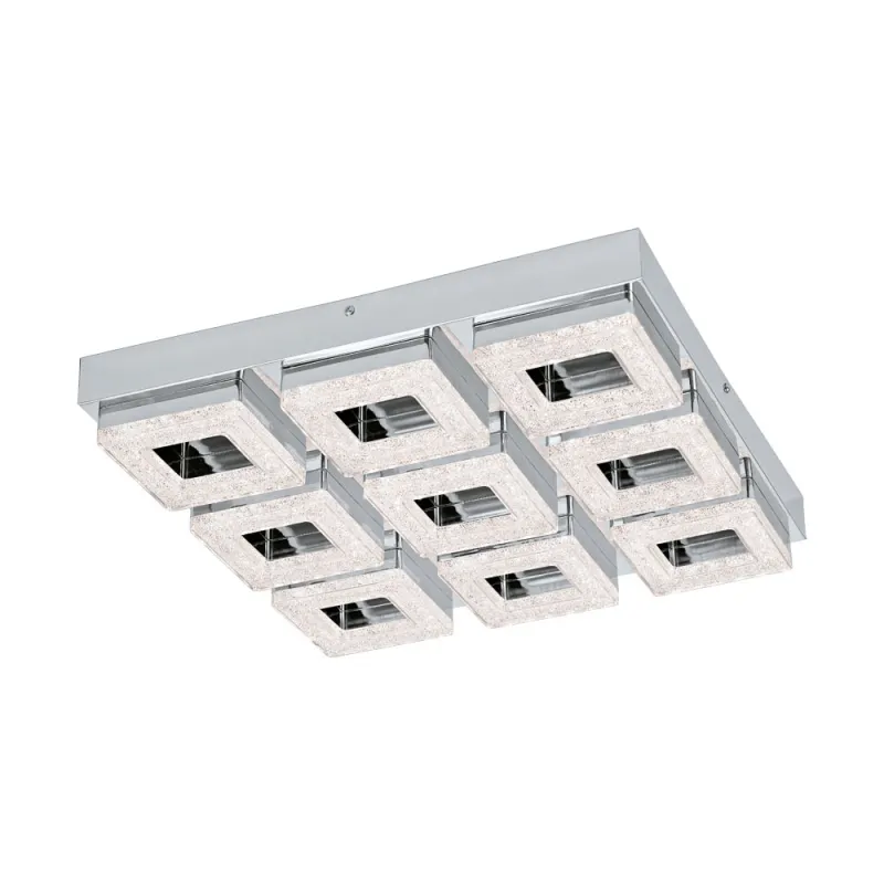 Plafoniera Eglo Fradelo 95658, Led 9X4W 3600Lm 3000K, Cristal, Crom, Transparent
