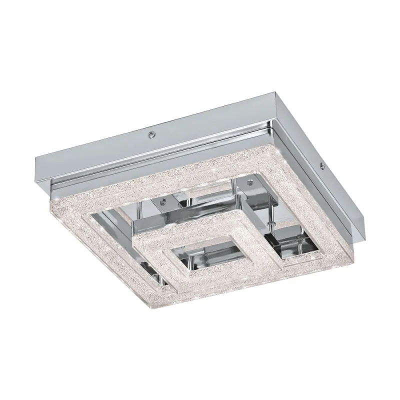 Plafoniera Eglo Fradelo 95659, Led 12W 1250Lm 3000K, Cristal, Crom, Transparent