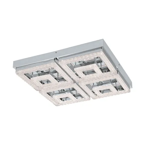 Plafoniera Eglo Fradelo 95661, Led 48W 5000Lm 3000K, Cristal, Crom, Transparent