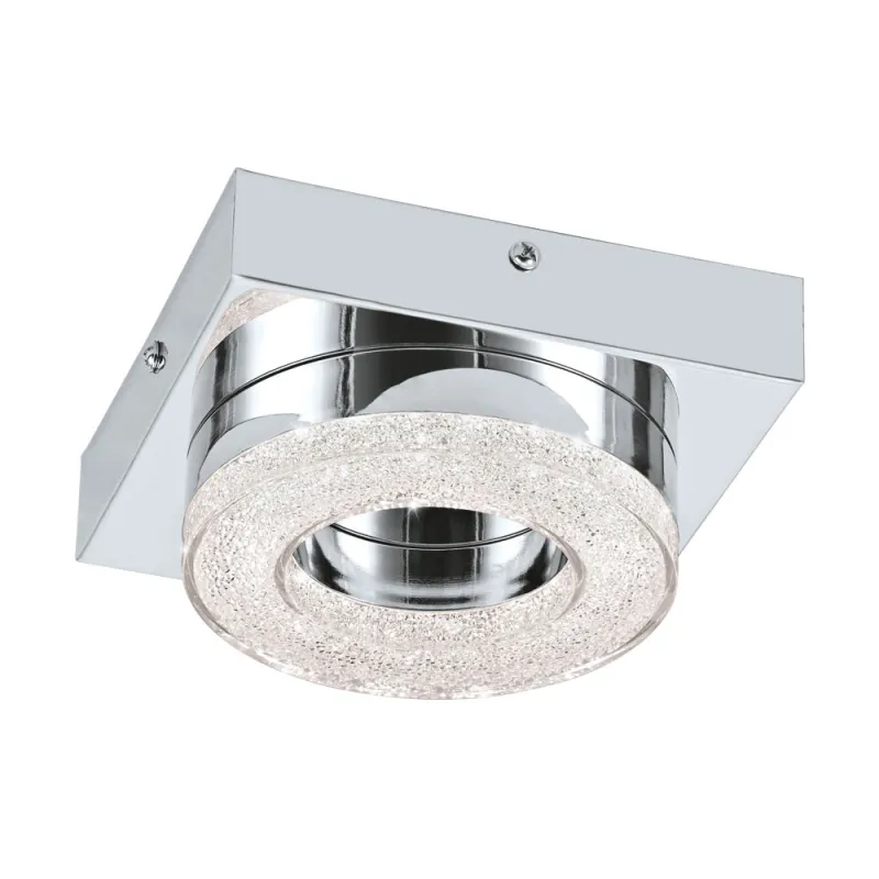 Plafoniera Eglo Fradelo 95662, Led 1X4W 400Lm 3000K, Cristal, Transparent, Crom