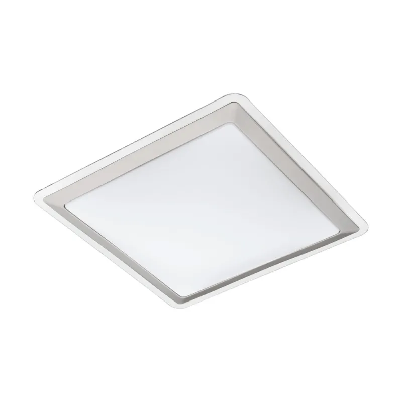Plafoniera Eglo Competa 1 95679, Led 24W 2600Lm 3000K, Otel, Argintiu, Alb, Transparent