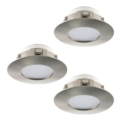 Set 3 Spoturi Incastrate Eglo Pineda 95823, Led 3X6W 1500Lm 3000K Ip20;Ip44 Ø78Mm