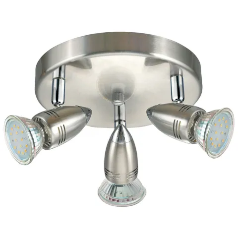 Plafoniera Eglo Magnum Led 95824, Gu10 3X3W Ø180Mm, Otel, Nichel Mat, Crom