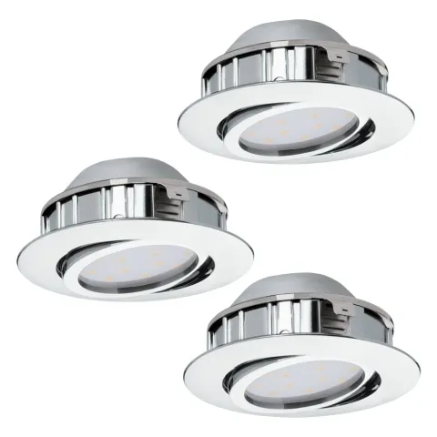 Set 3 Spoturi Incastrate Eglo Pineda 95852, Led 3X6W 1500Lm 3000K Ø84Mm
