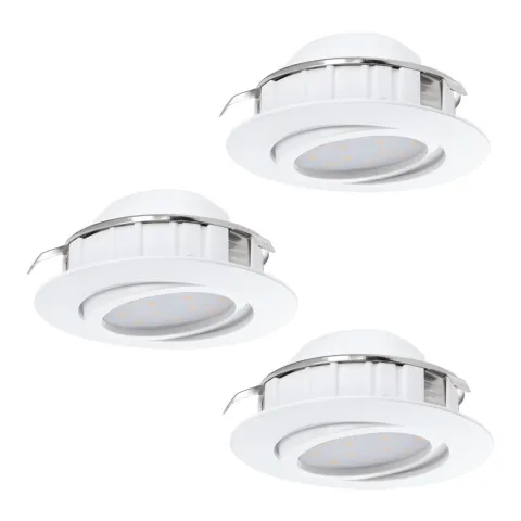 Set 3 Spoturi Incastrate Eglo Pineda 95857, Led 3X6W 1500Lm 3000K Ø84Mm