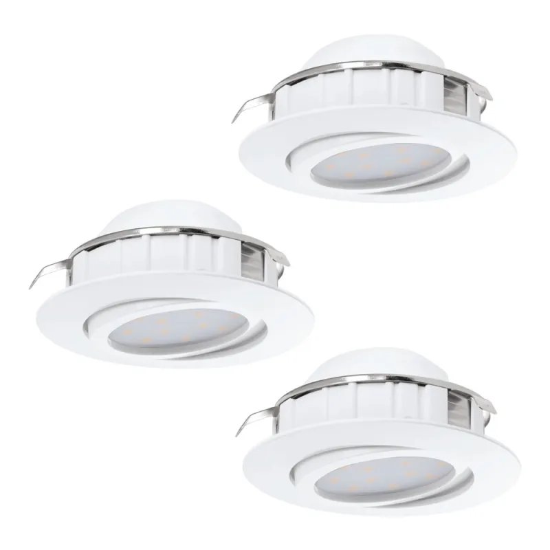 Set 3 Spoturi Incastrate Eglo Pineda 95857, Led 3X6W 1500Lm 3000K Ø84Mm