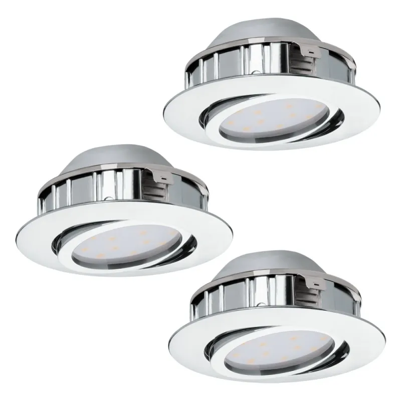 Set 3 Spoturi Incastrate Eglo Pineda 95858, Led 3X6W 1500Lm 3000K Ø84Mm