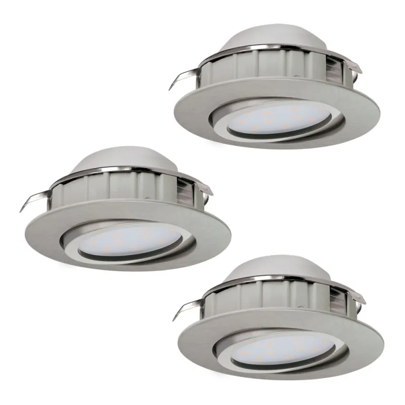 Set 3 Spoturi Incastrate Eglo Pineda 95859, Led 3X6W 1500Lm 3000K Ø84Mm