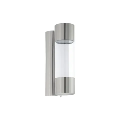 Aplica Exterior Eglo Robledo 96013, Led 2X3.7W 640Lm 3000K Ip44, Inox, Transparent