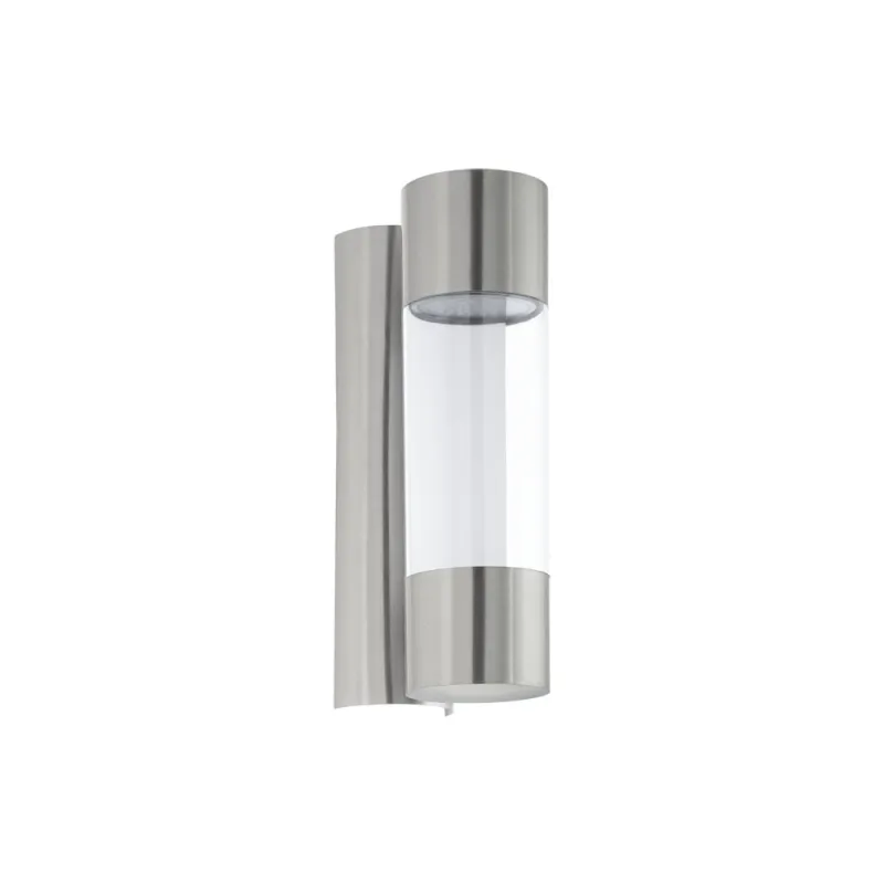 Aplica Exterior Eglo Robledo 96013, Led 2X3.7W 640Lm 3000K Ip44, Inox, Transparent