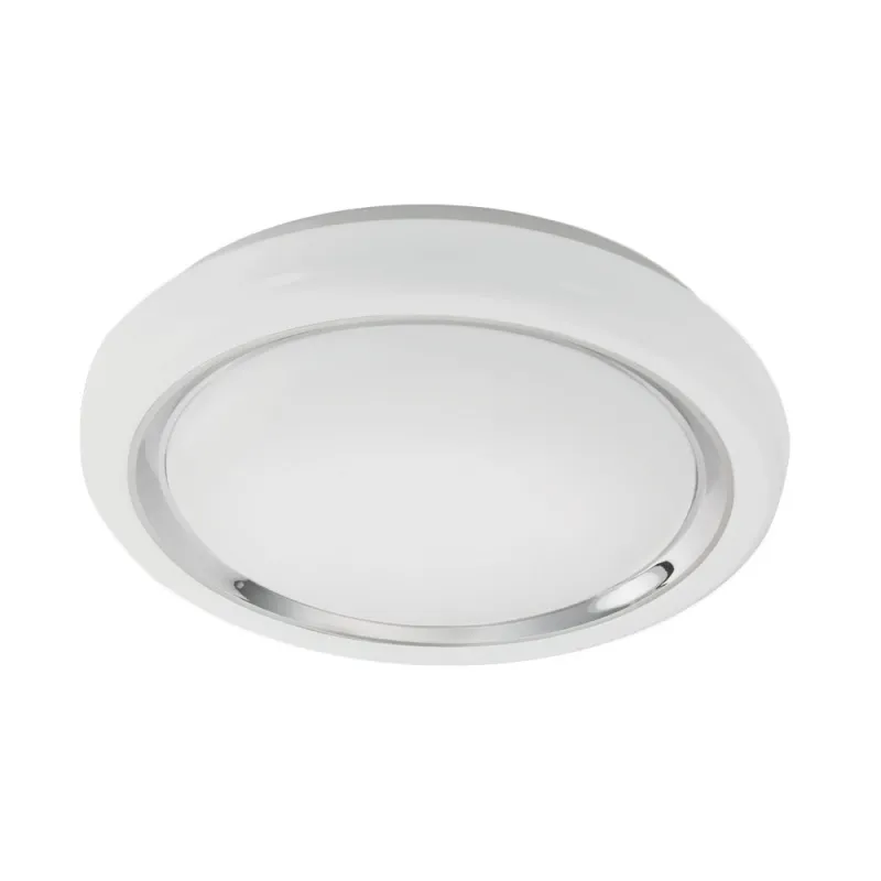 Plafoniera Eglo Capasso 96023, Led 23W 2500Lm 3000K Ø340Mm, Otel, Crom, Alb