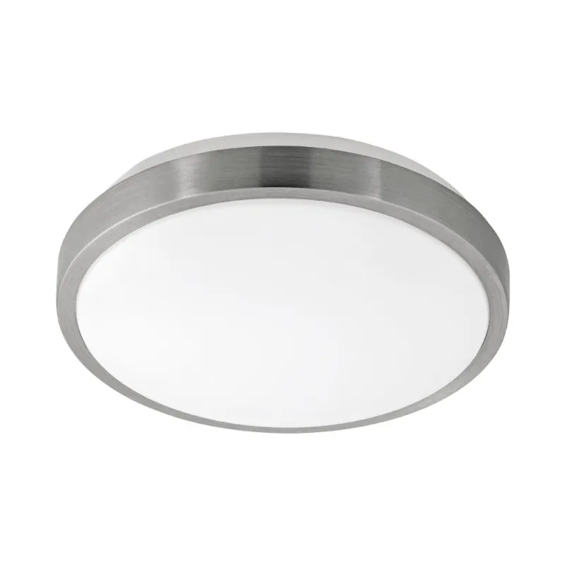Plafoniera Eglo Competa 1 96032, Led 18W 2000Lm 3000K Ø245Mm, Otel, Alb, Nichel Mat