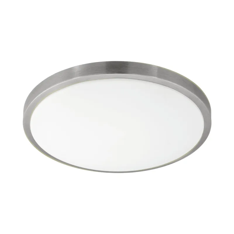 Plafoniera Eglo Competa 1 96034, Led 24W 2600Lm 3000K Ø430Mm, Otel, Nichel Mat, Alb