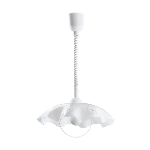 Pendul Cristal Eglo Vetro 96072, E27 1X60W Ø415Mm, Alb, Transparent