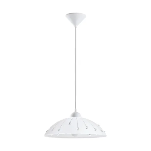 Pendul Cristal Eglo Vetro 96073, E27 1X60W Ø350Mm, Transparent, Alb