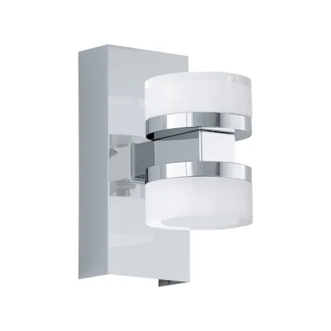 Aplica Baie Eglo Romendo 1 96541, Led 2X7.2W 1140Lm 3000K Ip44, Otel, Transparent, Satinat
