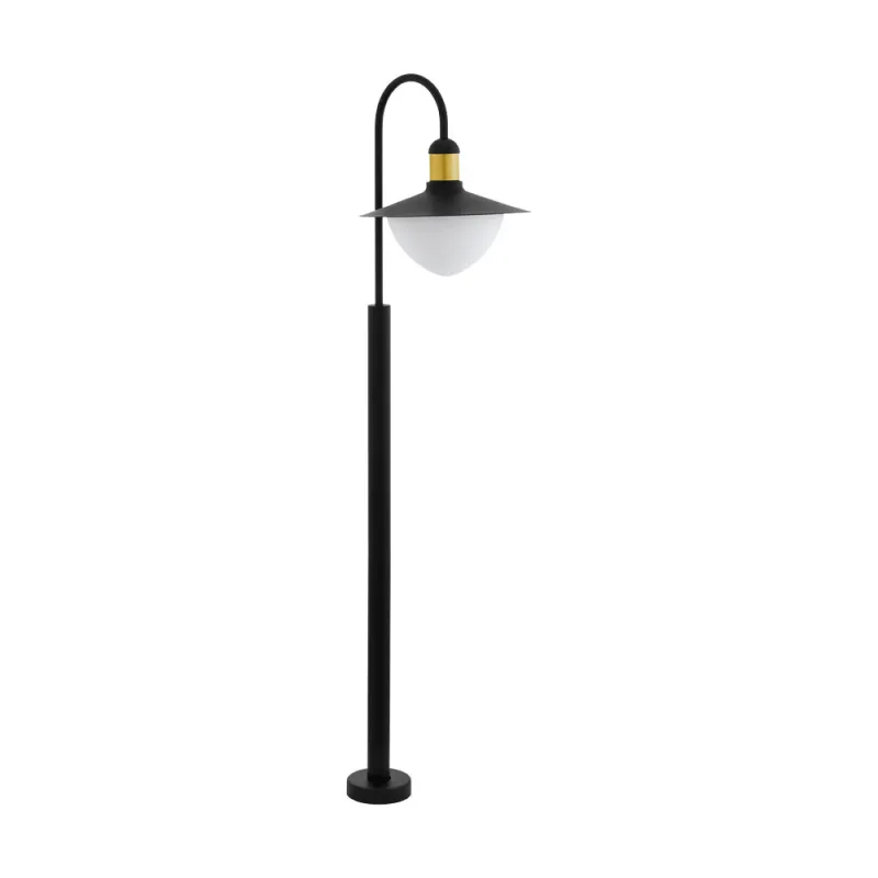 Stalp Exterior Eglo Sirmione 97287, E27 1X60W Ip44, Negru, Auriu
