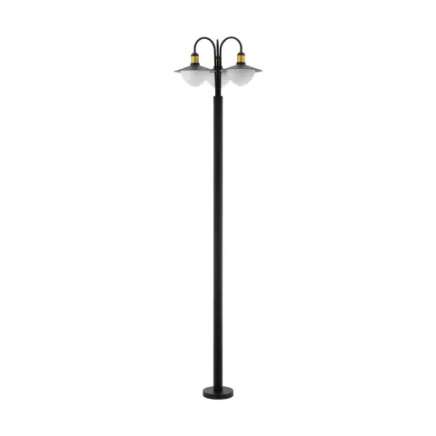 Stalp Exterior Eglo Sirmione 97288, E27 3X60W Ip44 Ø550Mm, Negru, Auriu