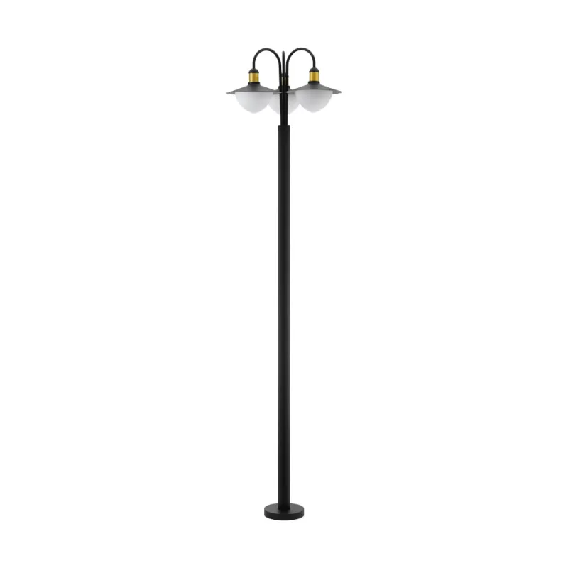 Stalp Exterior Eglo Sirmione 97288, E27 3X60W Ip44 Ø550Mm, Negru, Auriu