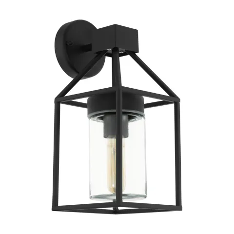 Aplica Exterior Eglo Trecate 97296, E27 1X60W Ip44, Sticla, Negru