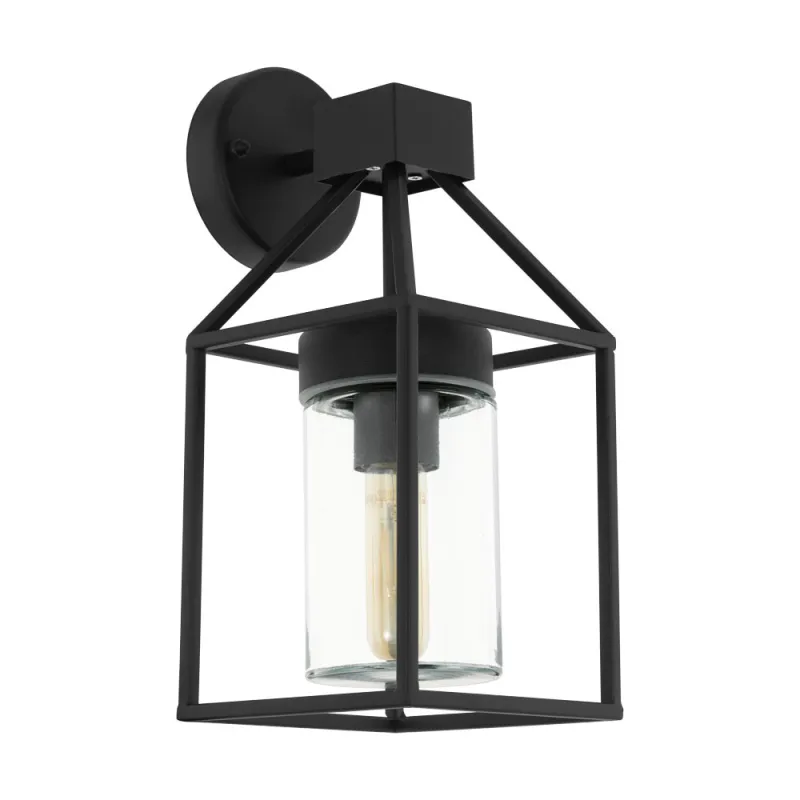 Aplica Exterior Eglo Trecate 97296, E27 1X60W Ip44, Sticla, Negru