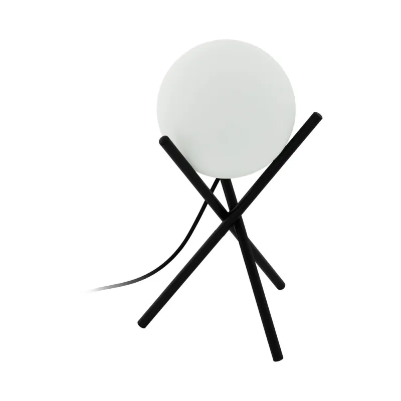 Veioza Eglo Castellato 97333, E14 1X28W Ø210Mm, Sticla Opal Mat, Negru