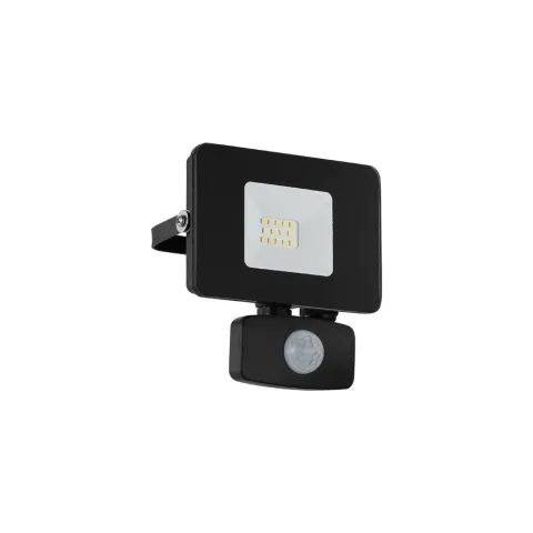 Proiector Exterior Cu Senzor De Miscare Eglo Faedo 3 97459, Led 10W 900Lm 5000K Ip44, Negru
