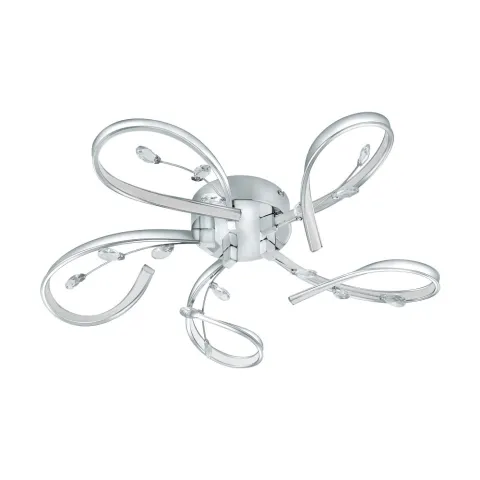 Plafoniera Eglo Vallemare 97487, Led 5X6.6W 4000Lm 3000K Ø650Mm, Cristal, Transparent, Alb