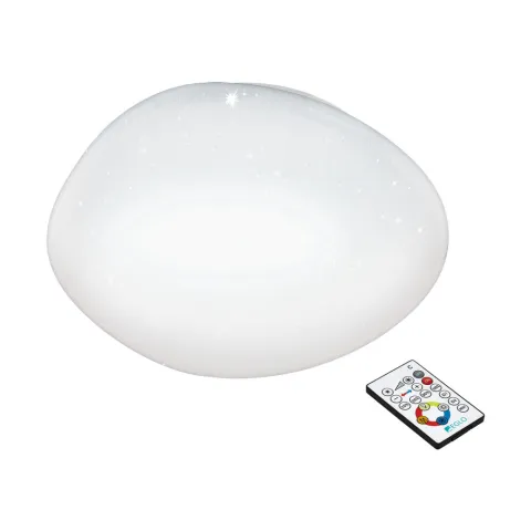 Plafoniera Eglo Sileras 97577, Led 21W 2500Lm 2700-6500K Ø450Mm, Efect De Cristal, Alb