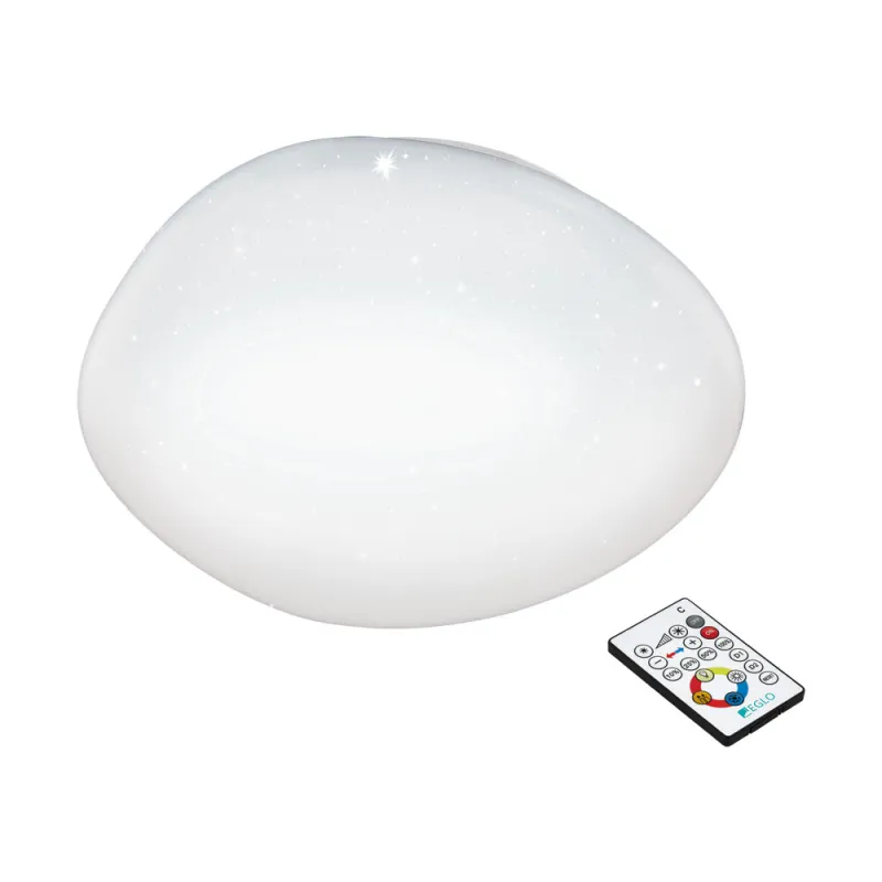 Plafoniera Eglo Sileras 97577, Led 21W 2500Lm 2700-6500K Ø450Mm, Efect De Cristal, Alb