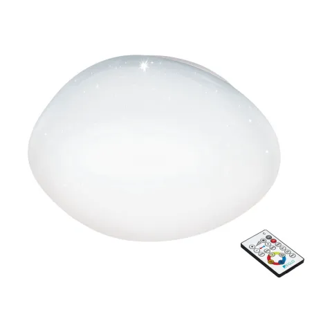 Plafoniera Eglo Sileras 97578, Led 34W 4600Lm 2700-6500K Ø600Mm, Efect De Cristal, Alb