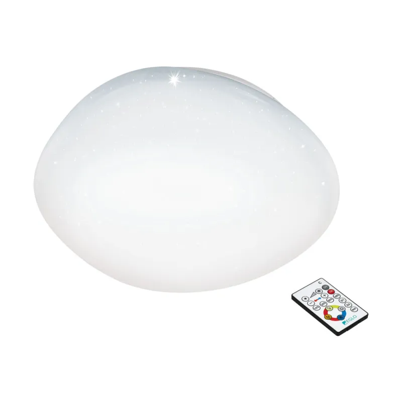 Plafoniera Eglo Sileras 97578, Led 34W 4600Lm 2700-6500K Ø600Mm, Efect De Cristal, Alb