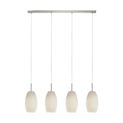 Suspensie Eglo Batista 3 97587, E27 4X40W, Sticla, Nichel Mat