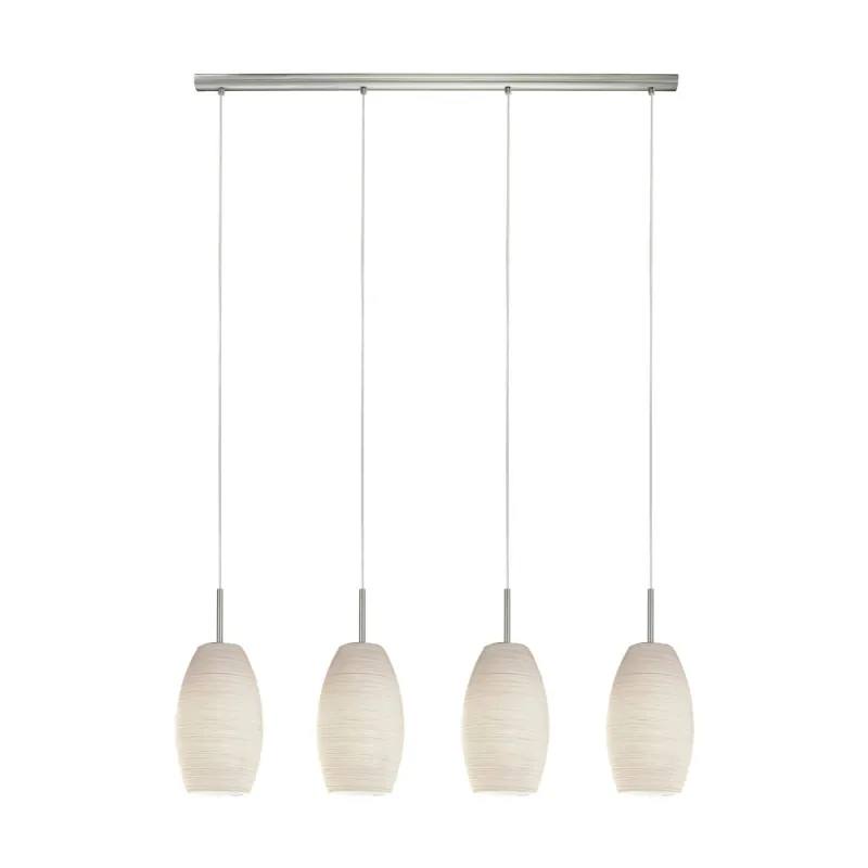 Suspensie Eglo Batista 3 97587, E27 4X40W, Sticla, Nichel Mat