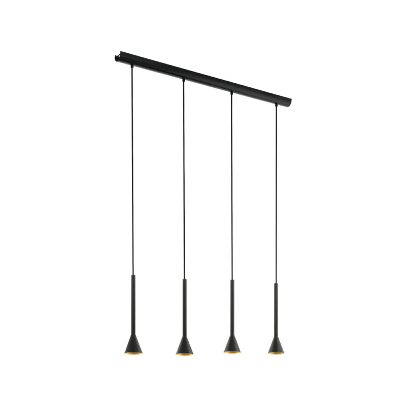 Suspensie Eglo Cortaderas 97605, Gu10 4X5W, Otel, Auriu, Negru