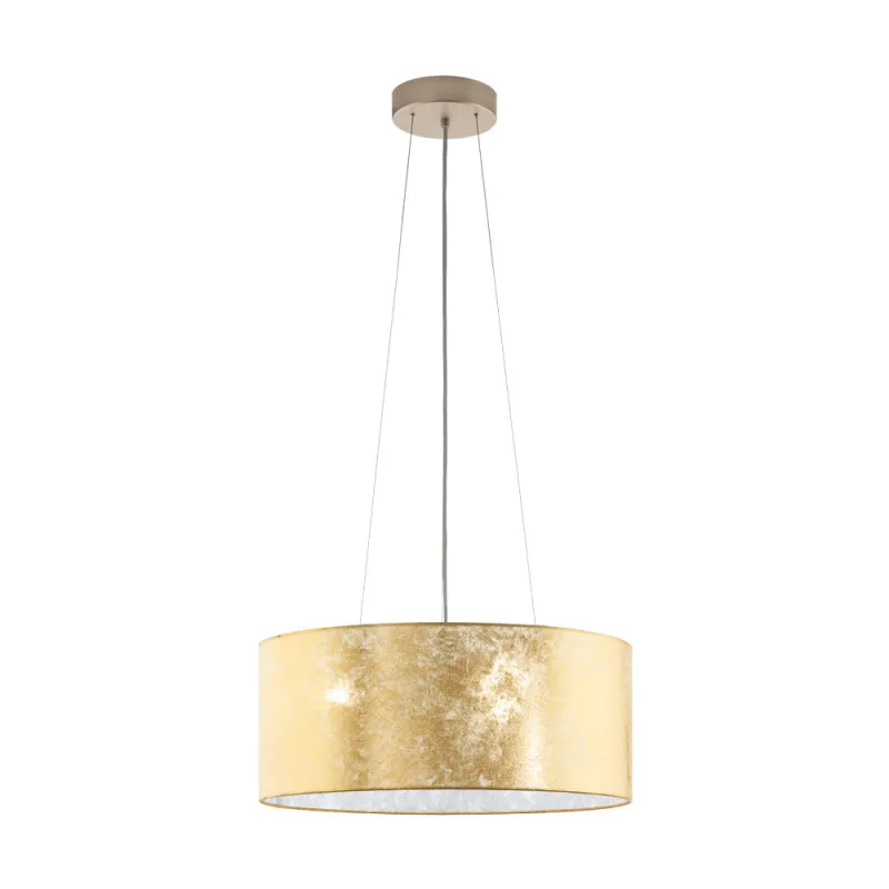 Suspensie Eglo Viserbella 97644, E27 3X60W Ø530Mm, Textil, Auriu