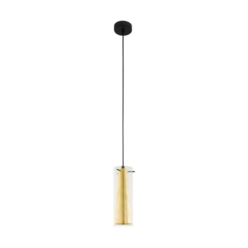 Pendul Eglo Pinto Gold 97651, E27 1X40W Ø110Mm, Auriu, Transparent