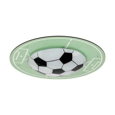 Plafoniera Copii Eglo Tabara 97667, E27 1X60W Ø400Mm, Lemn, Verde, Alb