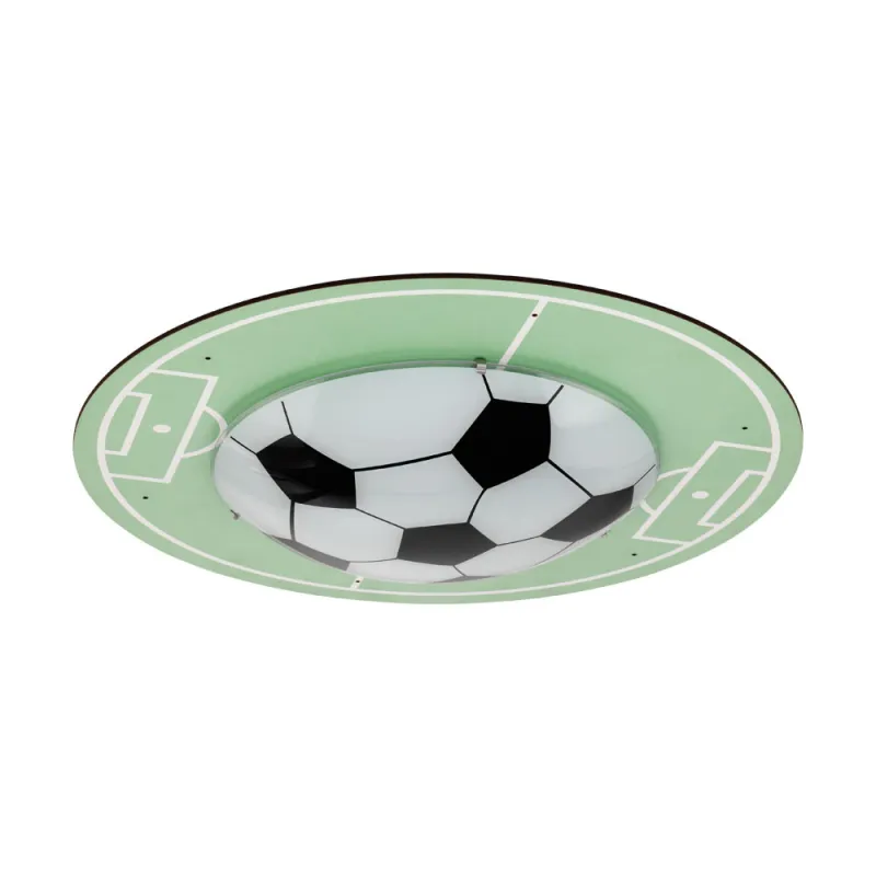 Plafoniera Copii Eglo Tabara 97667, E27 1X60W Ø400Mm, Lemn, Verde, Alb